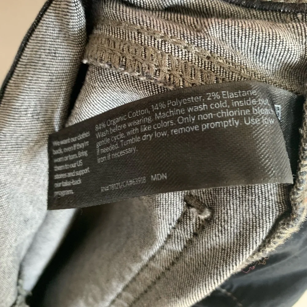 Eileen Fisher Designer Neutral Washed Black Organic Cotton Cropped Jeans Size 6 - Picture 7 of 8